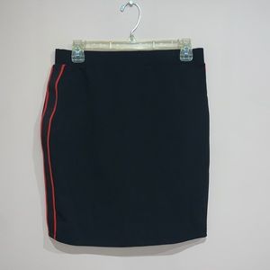 Black with Red Stripes Mini Skirt